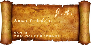 Janda András névjegykártya